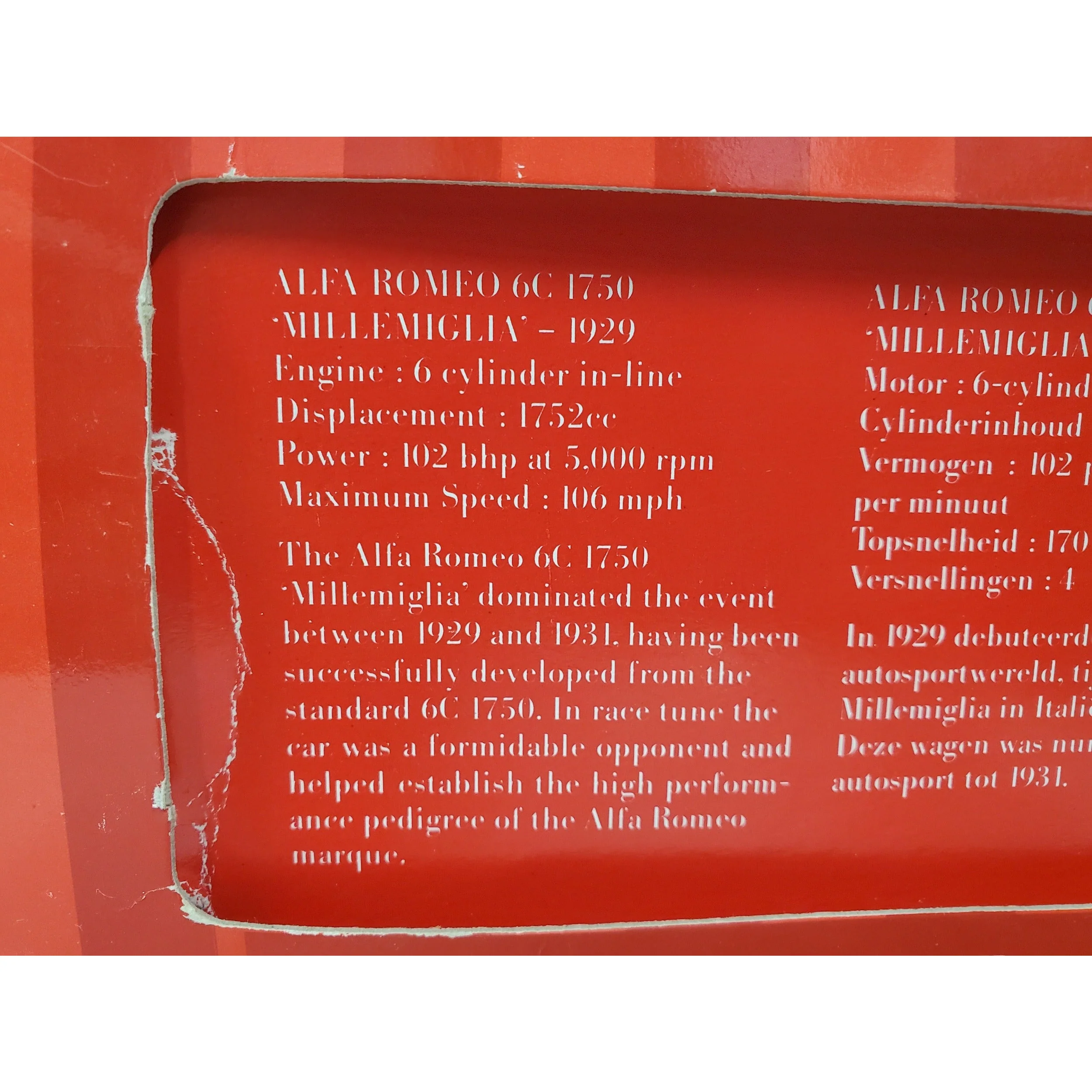 1/16 Tonka Alfa Romeo Alfetta 1750 Millemiglia TG Die Cast Model - Image 3