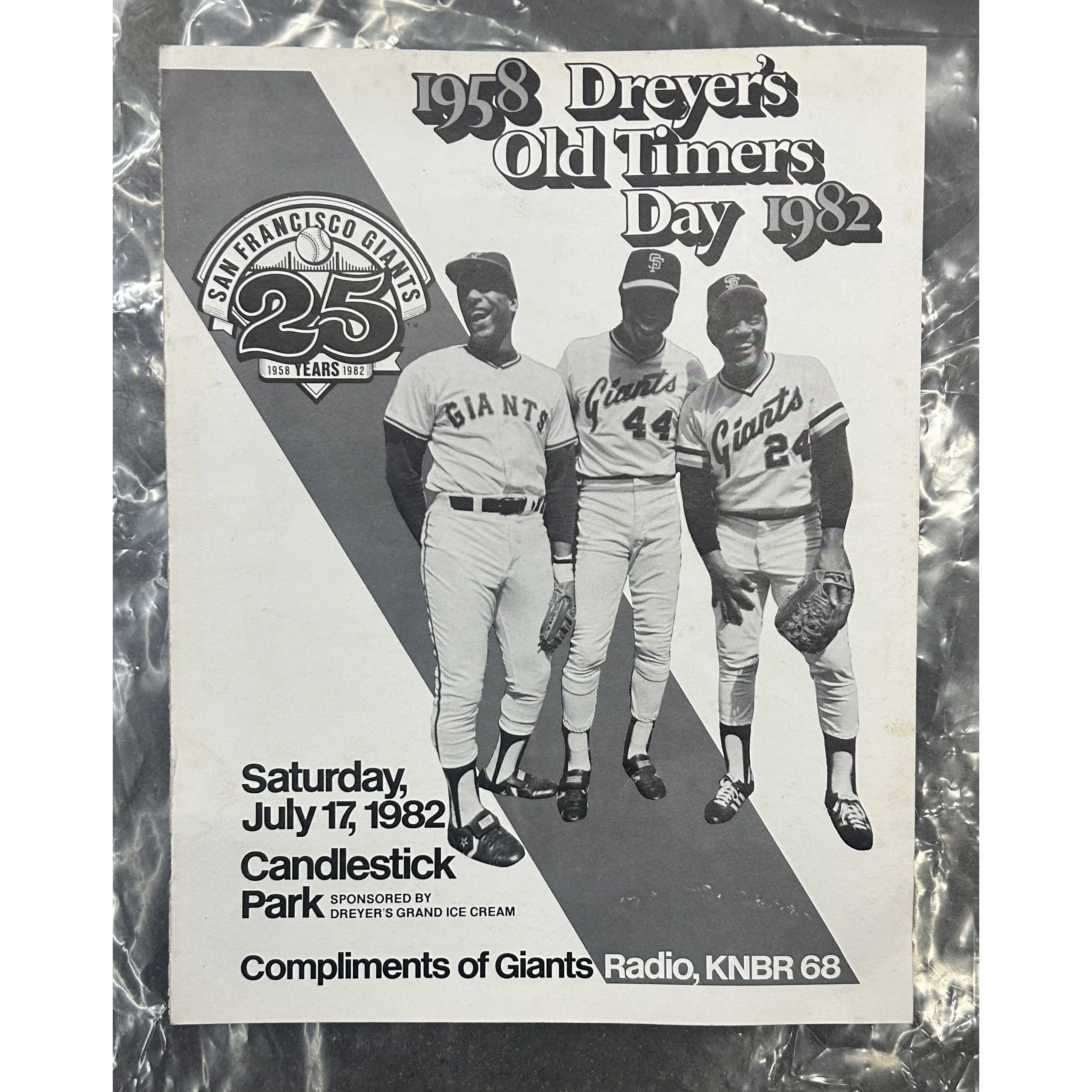 1958 San Francisco Giants Dreyer's Old Timers Day 1982