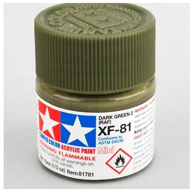 Acrylic Mini XF-81 Dark Green 2 RAF 10ml Bottle