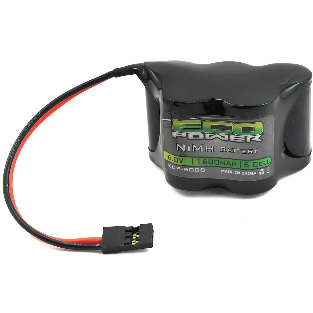 EcoPower 5-Cell NiMH 2/3A Hump Receiver Battery Pack (6.0V/1600mAh)