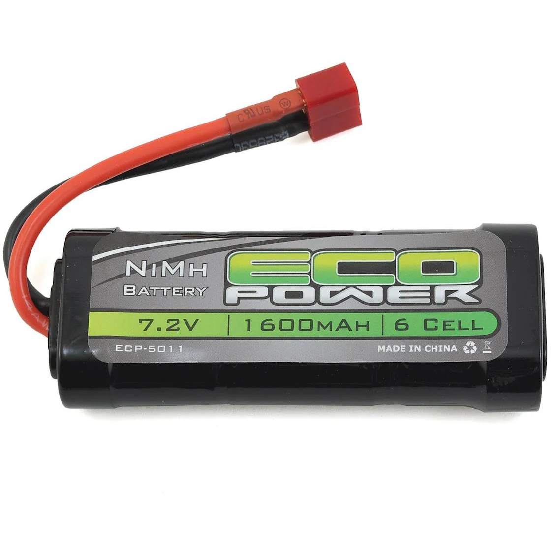 EcoPower 6-Cell NiMH 2/3A Stick Battery w/T-Style Connector (7.2V/1600mAh)