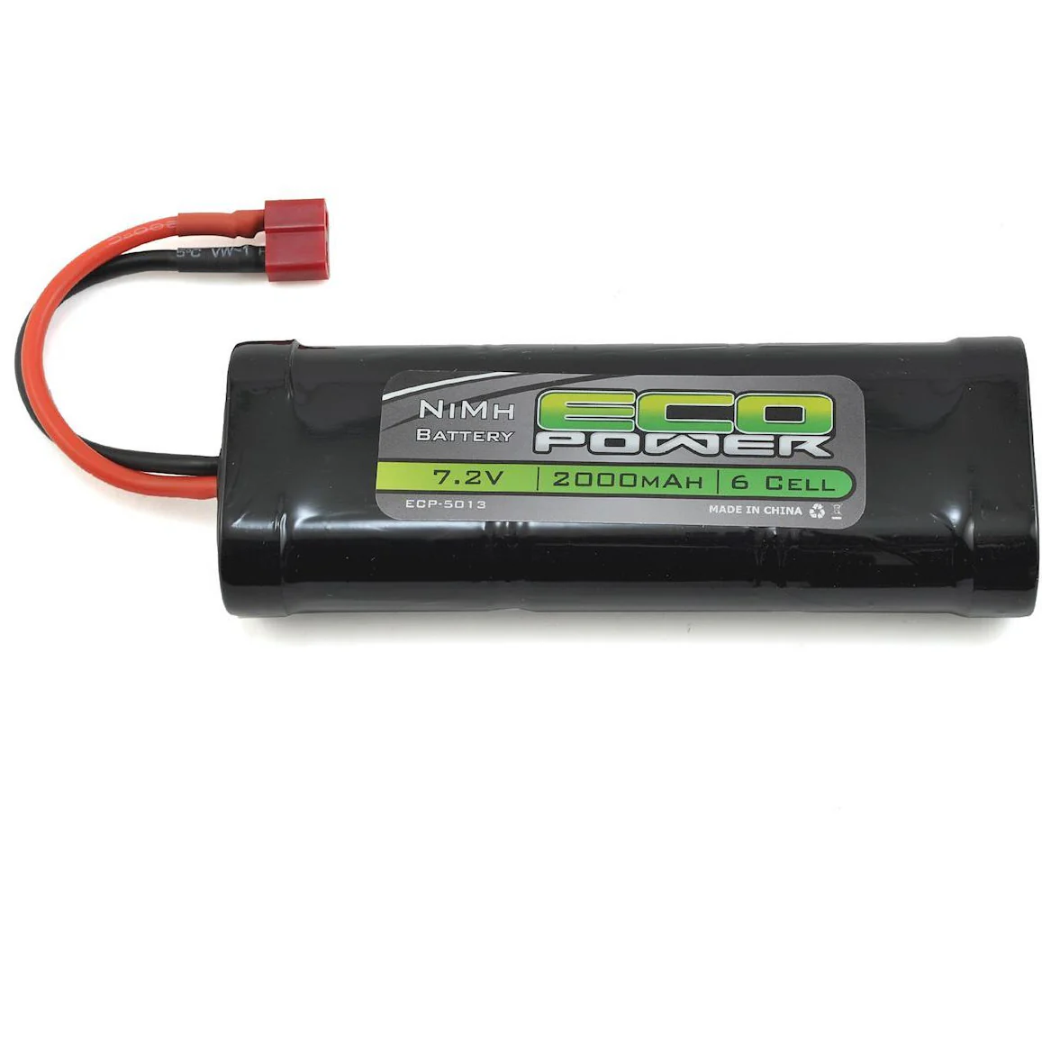 EcoPower 6-Cell NiMH Stick Pack Battery w/T-Style Connector (7.2V/2000mAh)