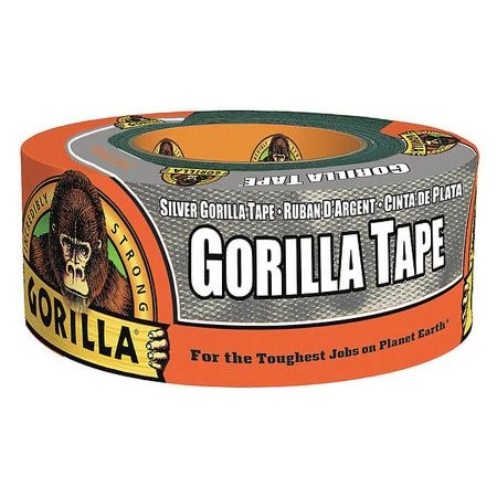 GORILLA Duct Tape, 2" W, 12 yd. L, Gray