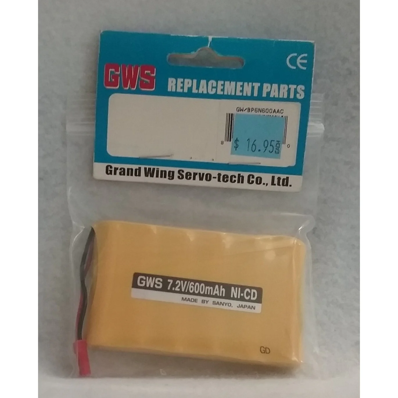 GWS Ni-Cd 7.2V 600mAh Battery