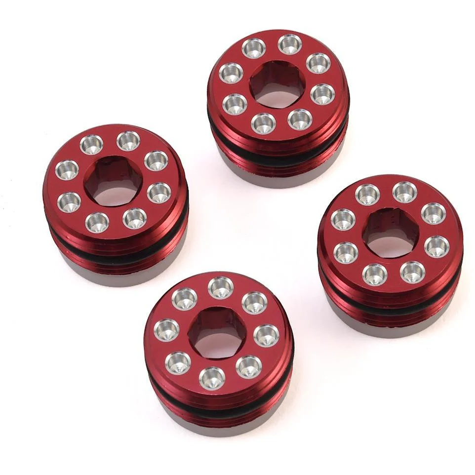 Hot Racing Arrma 1/8 Aluminum Delrin Cap Hub Nut (Red)