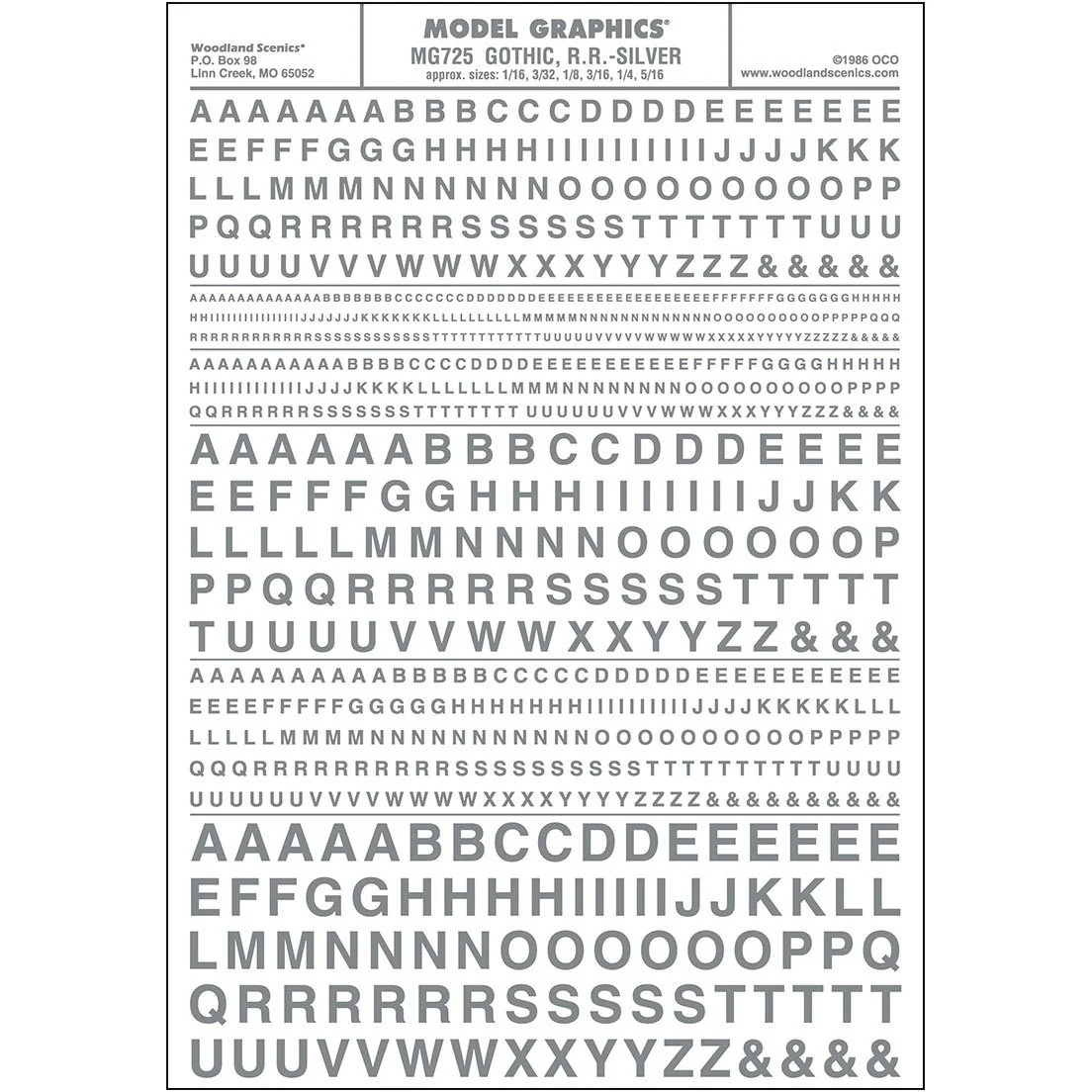 MG725 Gothic Letters, Silver