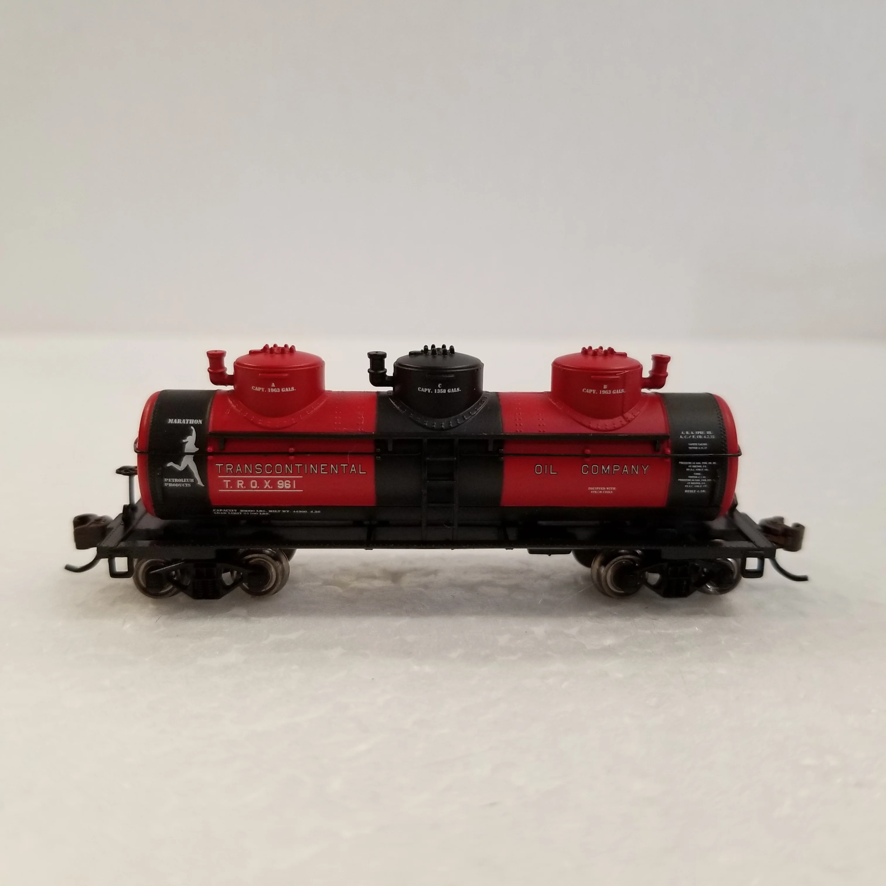 N Scale Bachmann No.17154 3 Dome Tank Car Transcontinental Oil Co. No.961