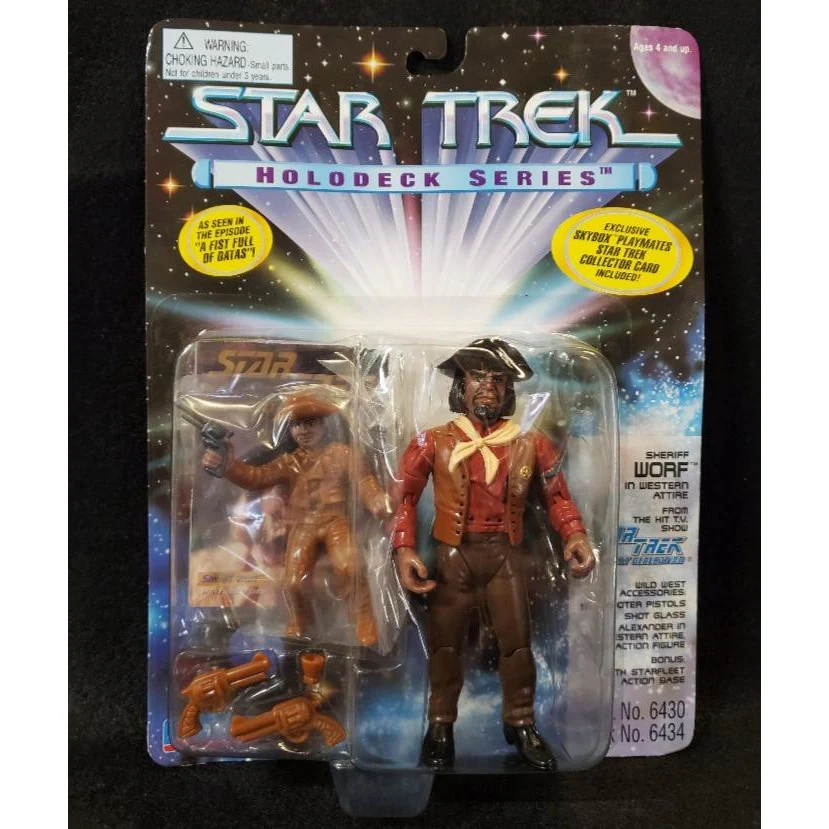 Playmates 6434 Star Trek Holodeck Series Sheriff Worf in Western Attire & Alexan