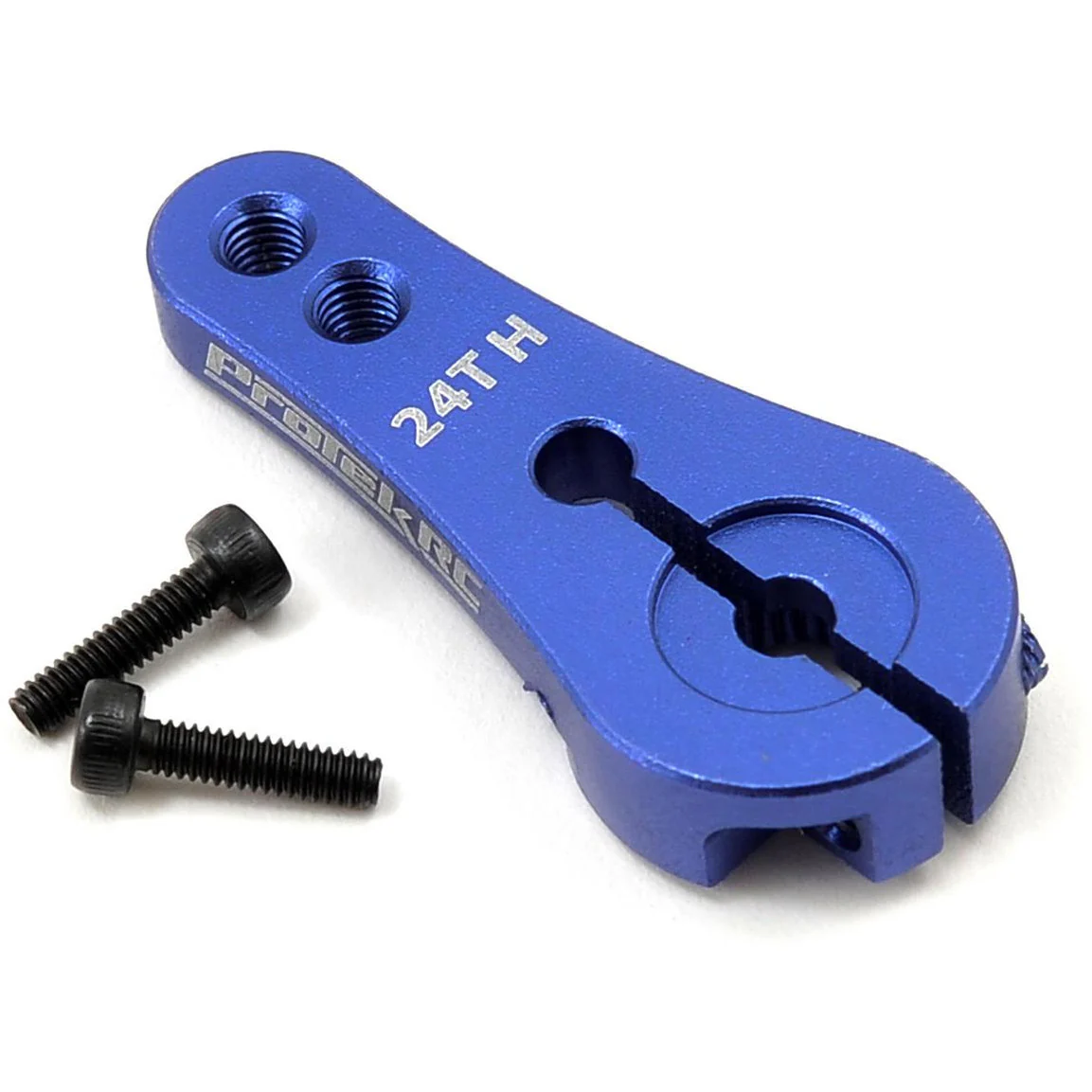 ProTek RC 4mm Aluminum Long Clamping Servo Horn (Blue) (24T-Hitec)