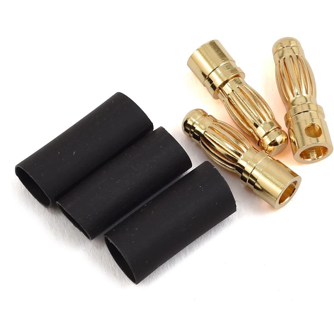 ProTek RC 4mm Short Serrated Male Bullet Connector w/Shrink Tube (3)