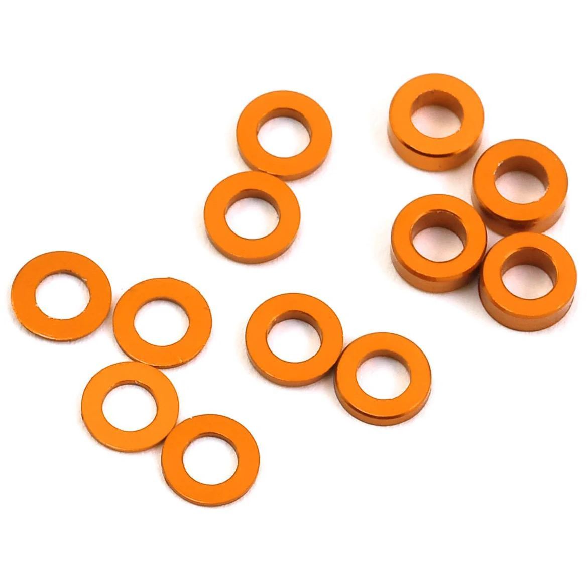 ProTek RC Aluminum Ball Stud Washer Set (Orange) (12) (0.5mm, 1.0mm & 2.0mm)