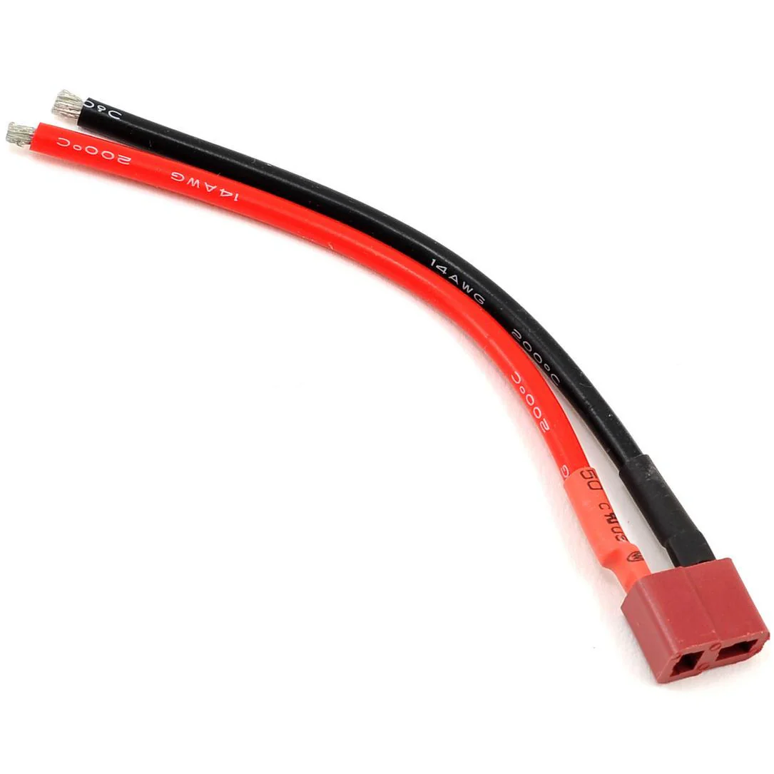 ProTek RC T-Style Ultra Plug Female Battery Pigtail (10cm, 14awg wire) (1)