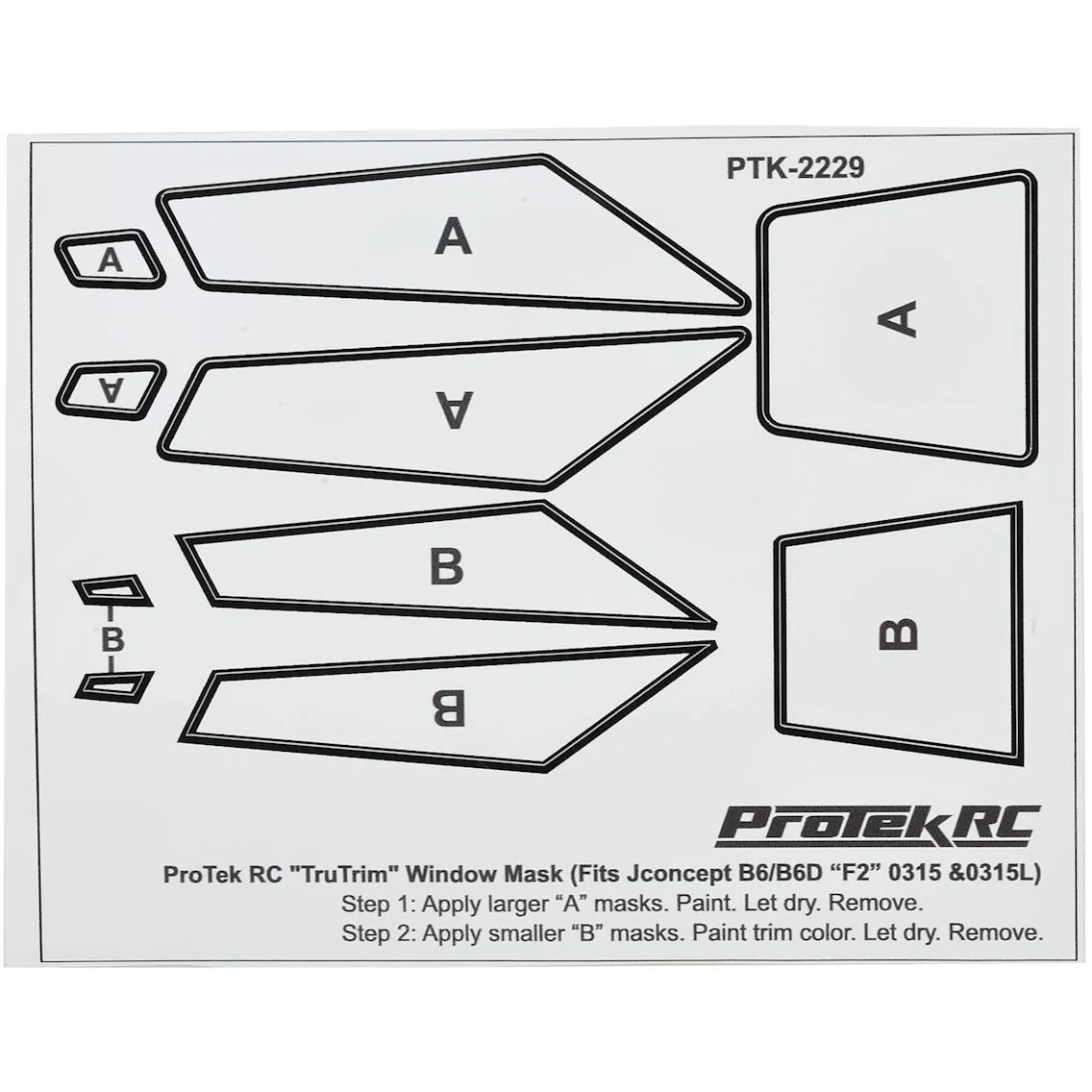 ProTek RC TruTrim B6/B6D F2 Window Mask Trim Set (Fits: JCO0315 & JCO0315L)