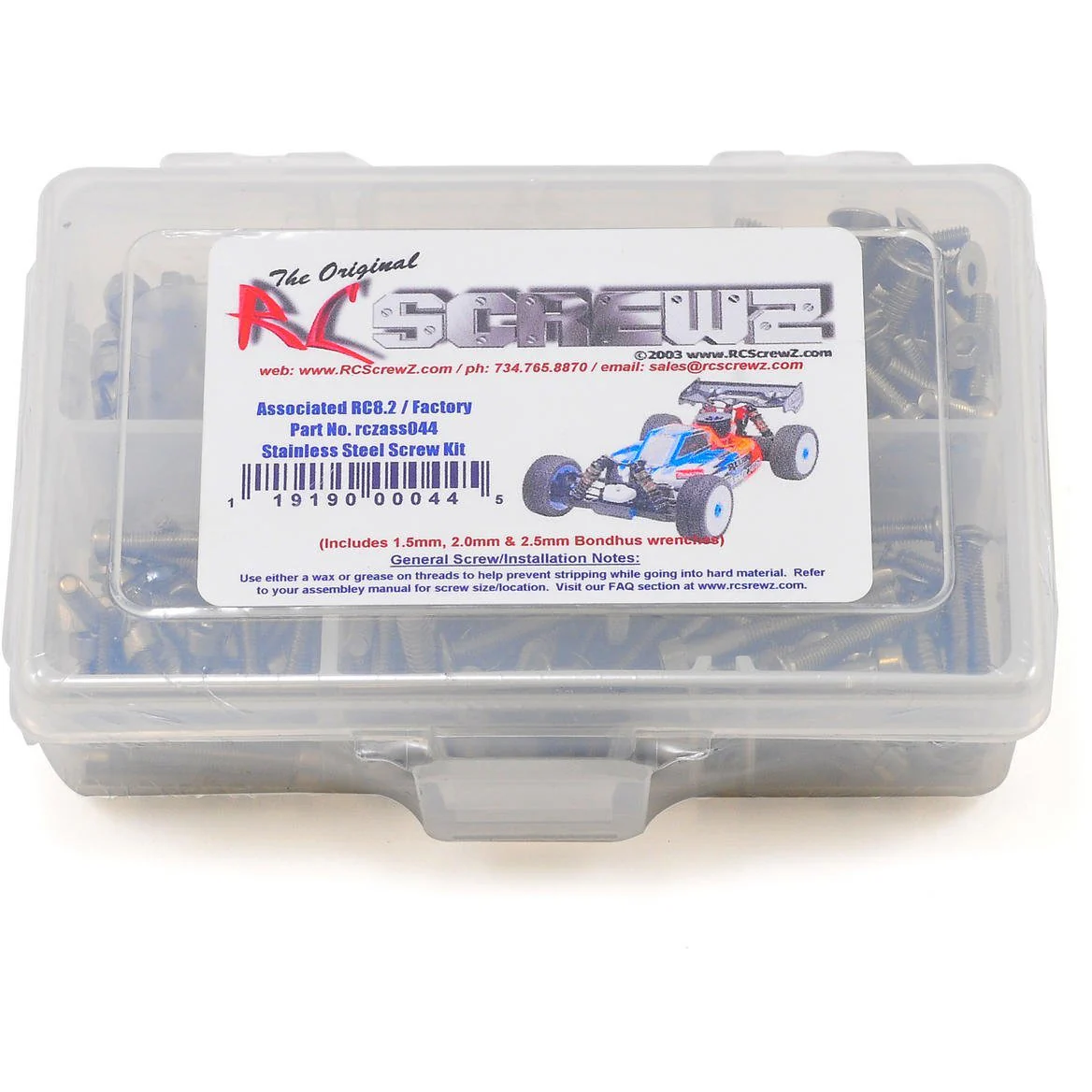 RC Screwz Associated RC8.2 Stainless Steel Screw Kit