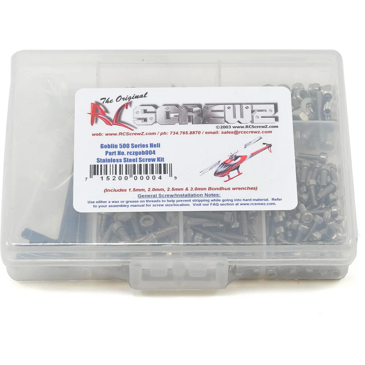 RC Screwz Goblin 500 Stainless Steel Screw Kit
