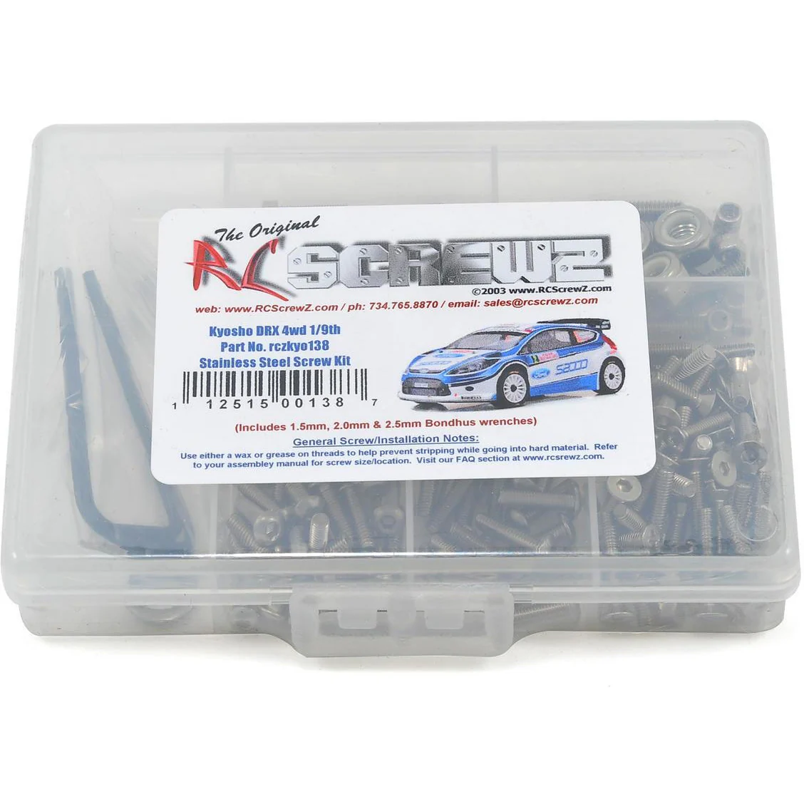 RC Screwz Kyosho DRX 4wd 1/9th Stainless Steel Screw Kit