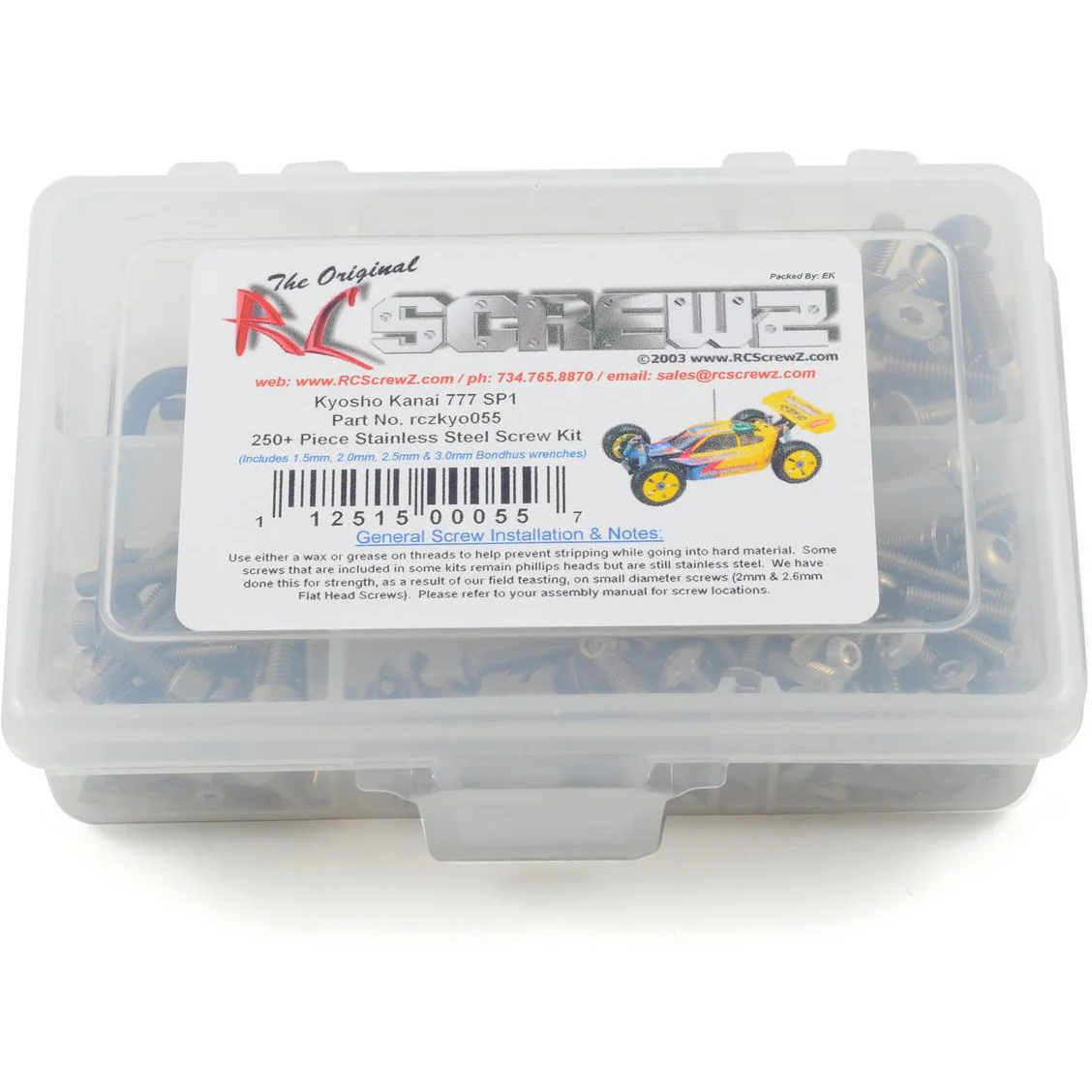 RC Screwz Kyosho Kanai 777 SP1/SP2 Stainless Steel Screw Kit