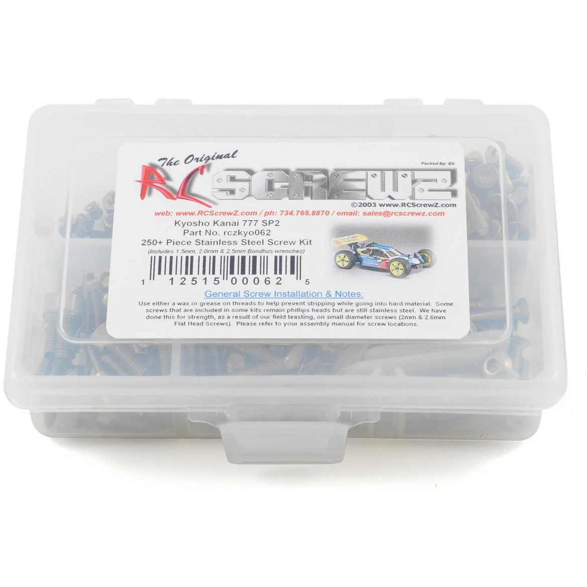 RC Screwz Kyosho Kanai 777 SP2 Stainless Steel Screw Kit