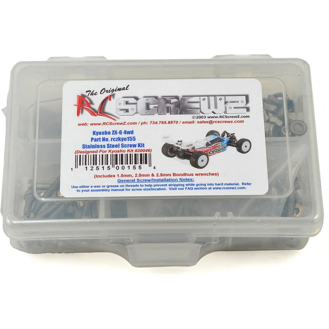 RC Screwz Kyosho Lazer ZX-6 4WD Buggy Stainless Steel Screw Kit