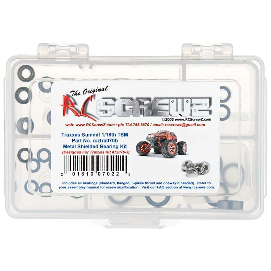 RC Screwz Metal Shielded Bearing Kit 1/16 Summit TSM