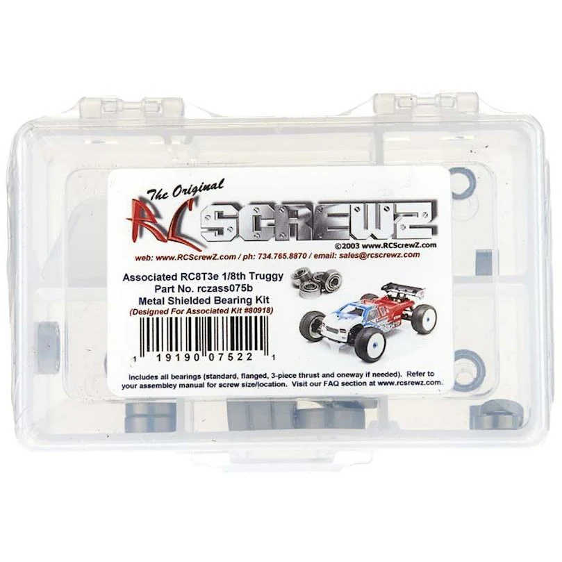 RC Screwz Metal Shielded Bearing Kit ASC RC8 T3e Team