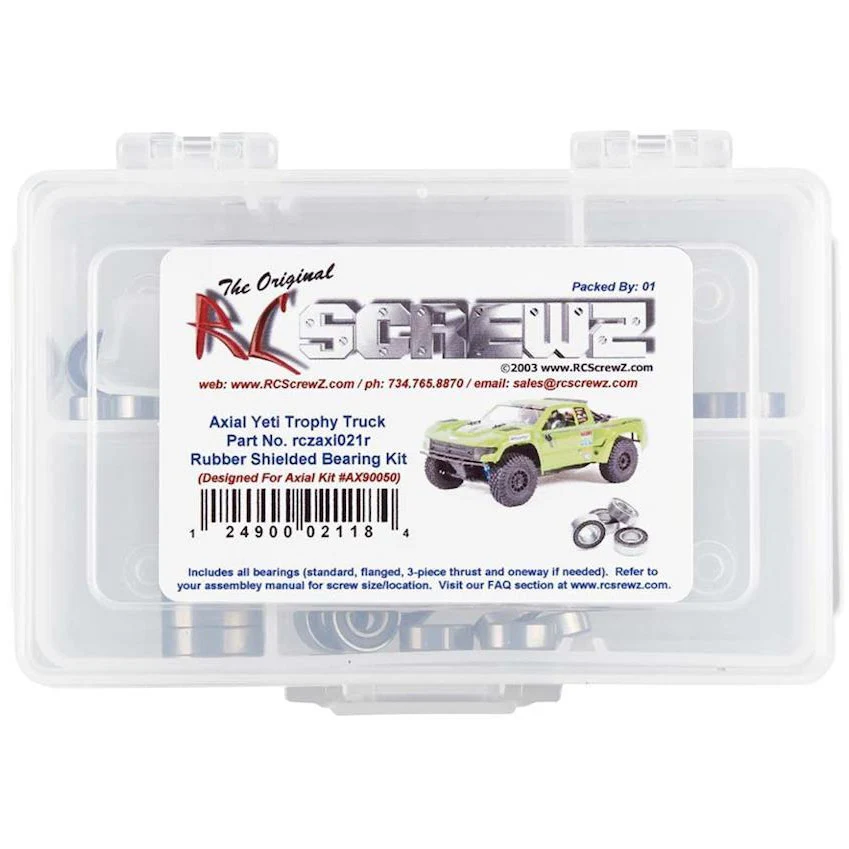 RC Screwz Rubber Shielded Bearing Kit Yeti SCORE Trophy