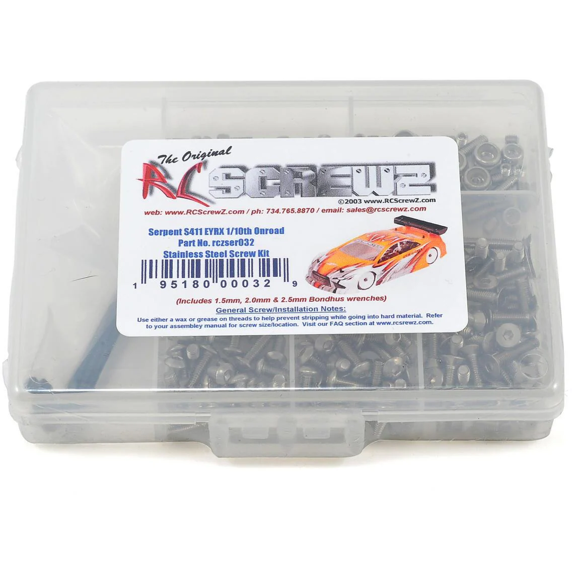 RC Screwz Serpent 411 Eryx 1/10th Onroad Stainless Steel Screw Kit