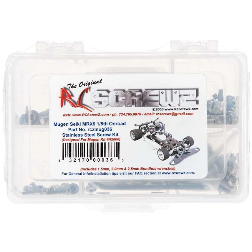 RC Screwz Stainless Screw Kit MUG MRX6 1/8 Onroad
