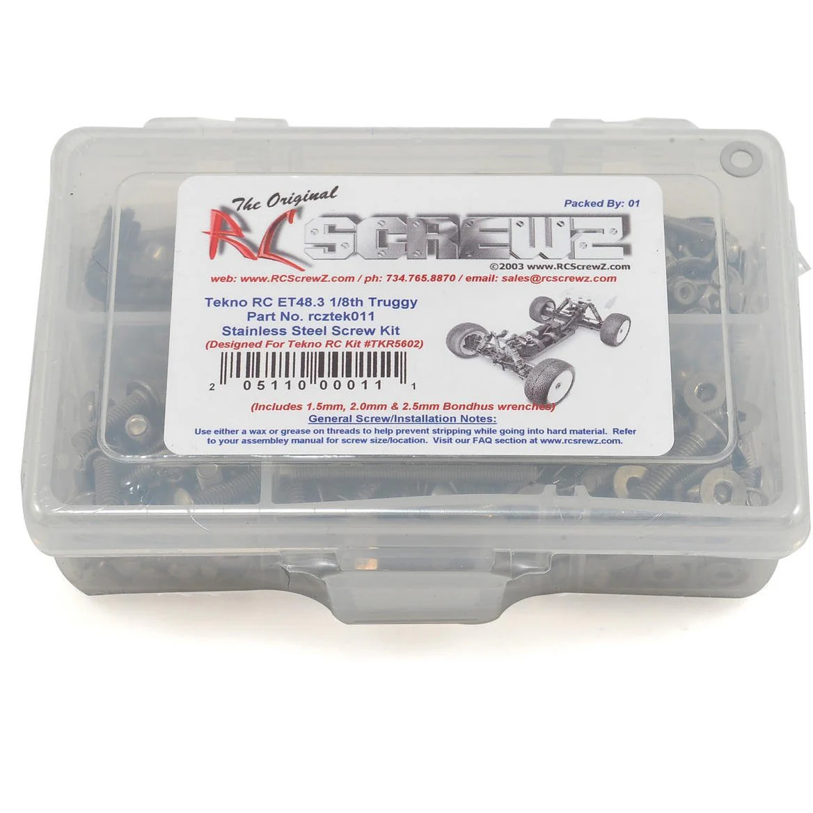 RC Screwz Tekno ET48.3 Truggy Stainless Screw Kit