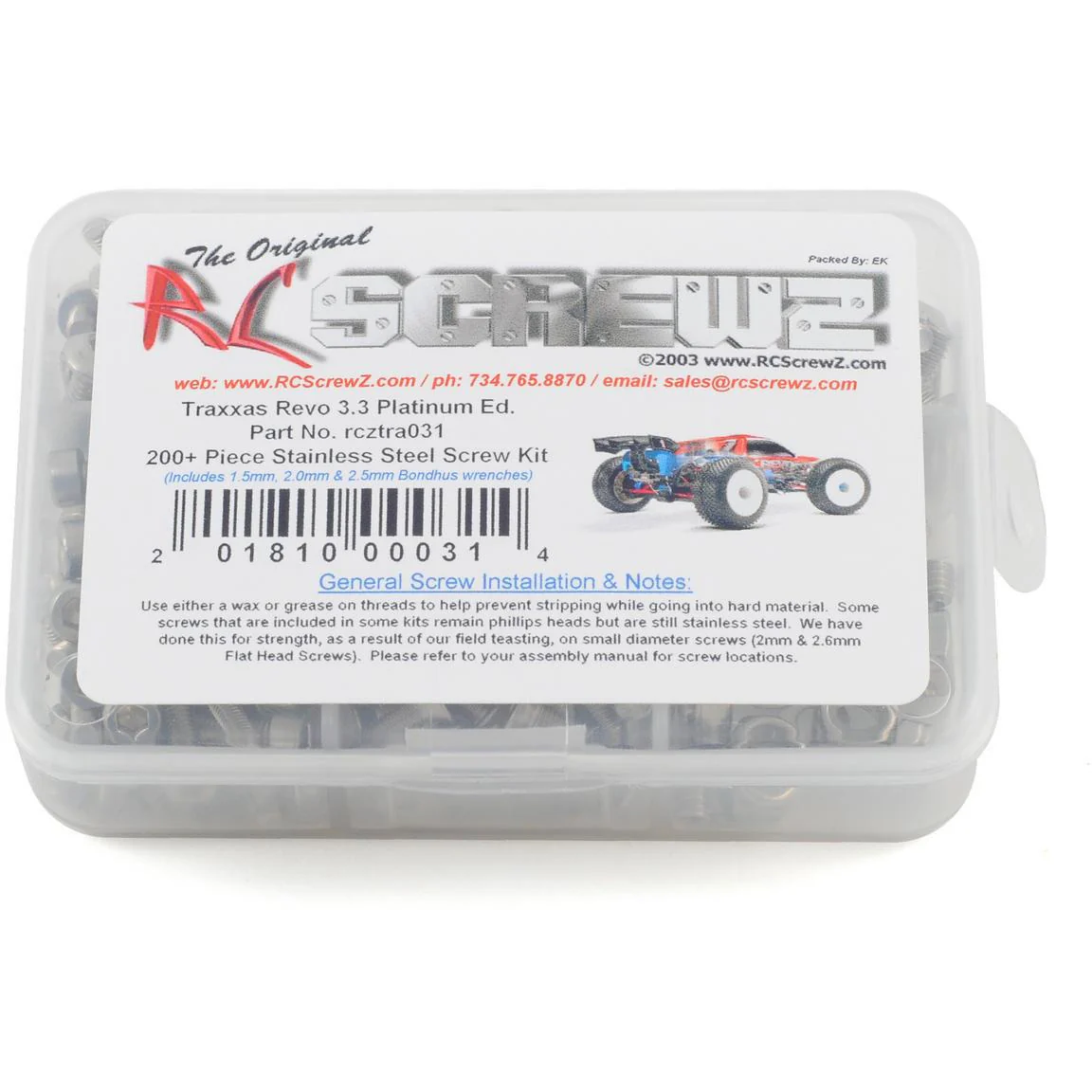 RC Screwz Traxxas Revo Platinum Edition Stainless Steel Screw Kit