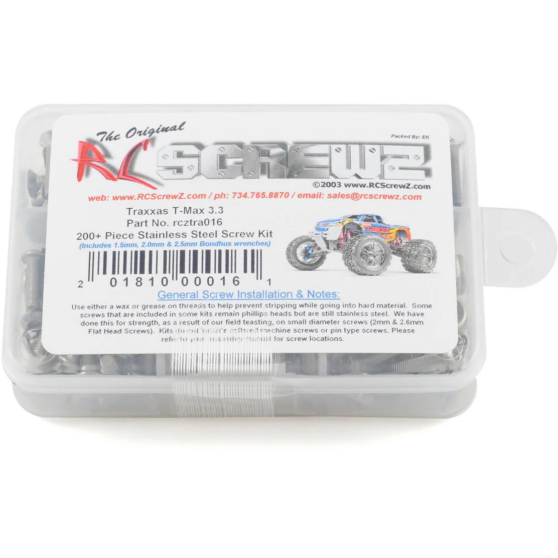 RC Screwz Traxxas T-Maxx 3.3 Stainless Steel Screw Kit