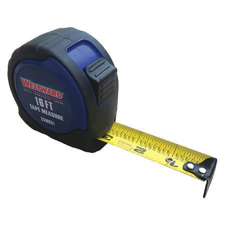 WESTWARD Tape Measure, 16 ft. L Blade, Steel